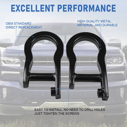 Solidspare Black Tow Hooks kit For GM Chevrolet Silverado Sierra 1500 2007-2019 84072463