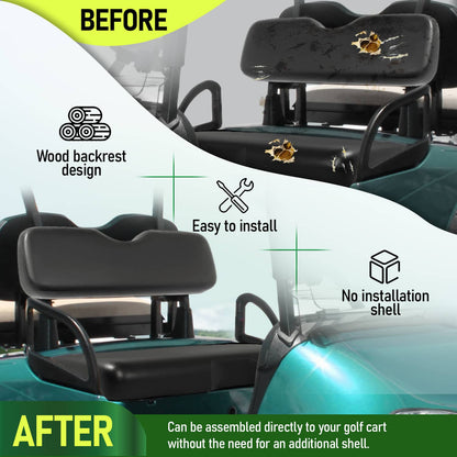 Solidspare Front Seat Bottom and Backrest Kit For EZGO RXV Back Cushion Golf Cart 08+ Model