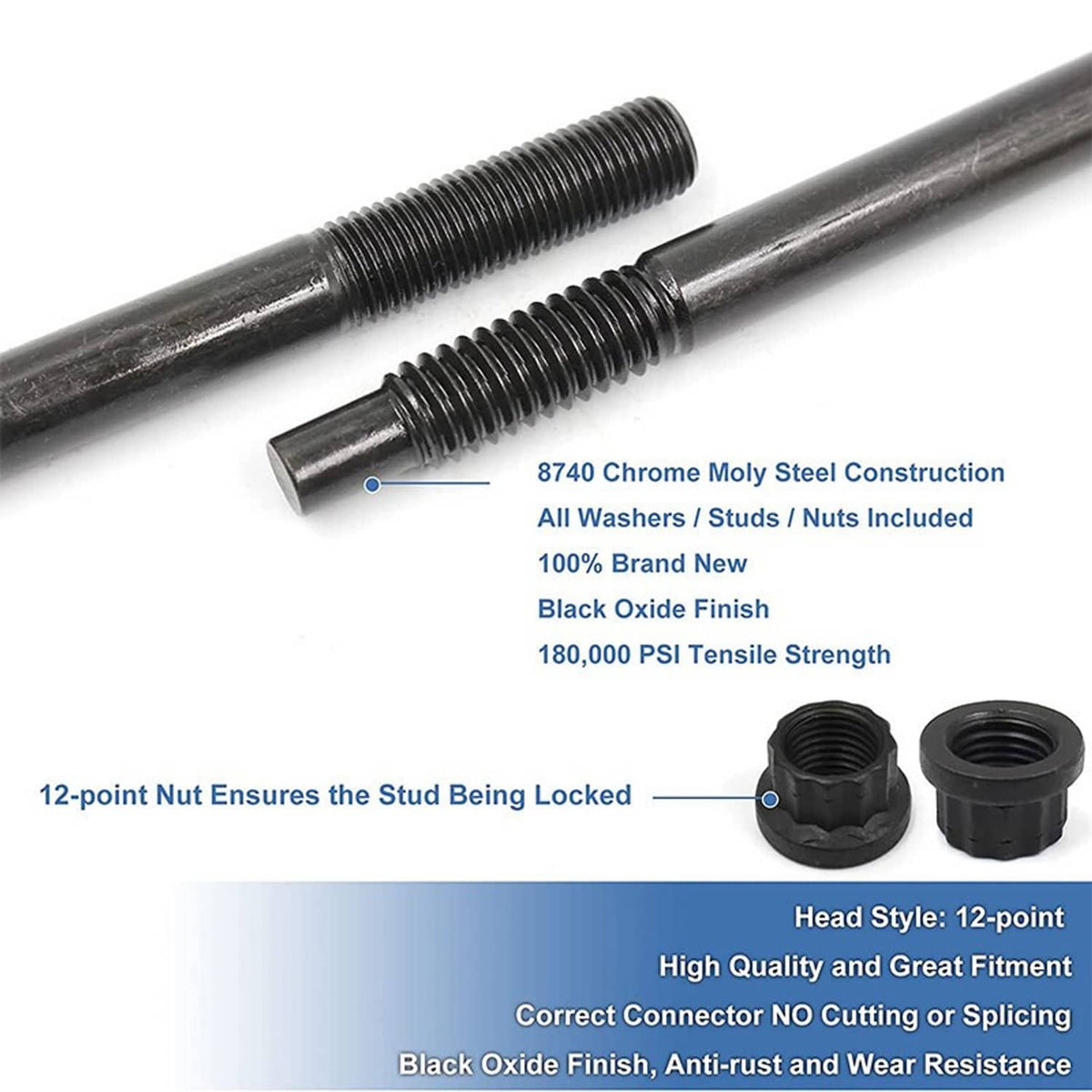Solidspare Cylinder Head Stud Kit For 1997-2003 Chevy LS1 LQ9 LS6 4.8L 5.3L 6.0L Engines