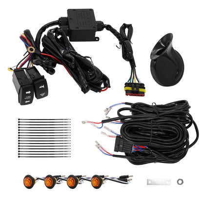 Solidspare Plug&Play Street Legal Turn Signal Horn Kit with 4 Amber Light For Most ATV UTV
