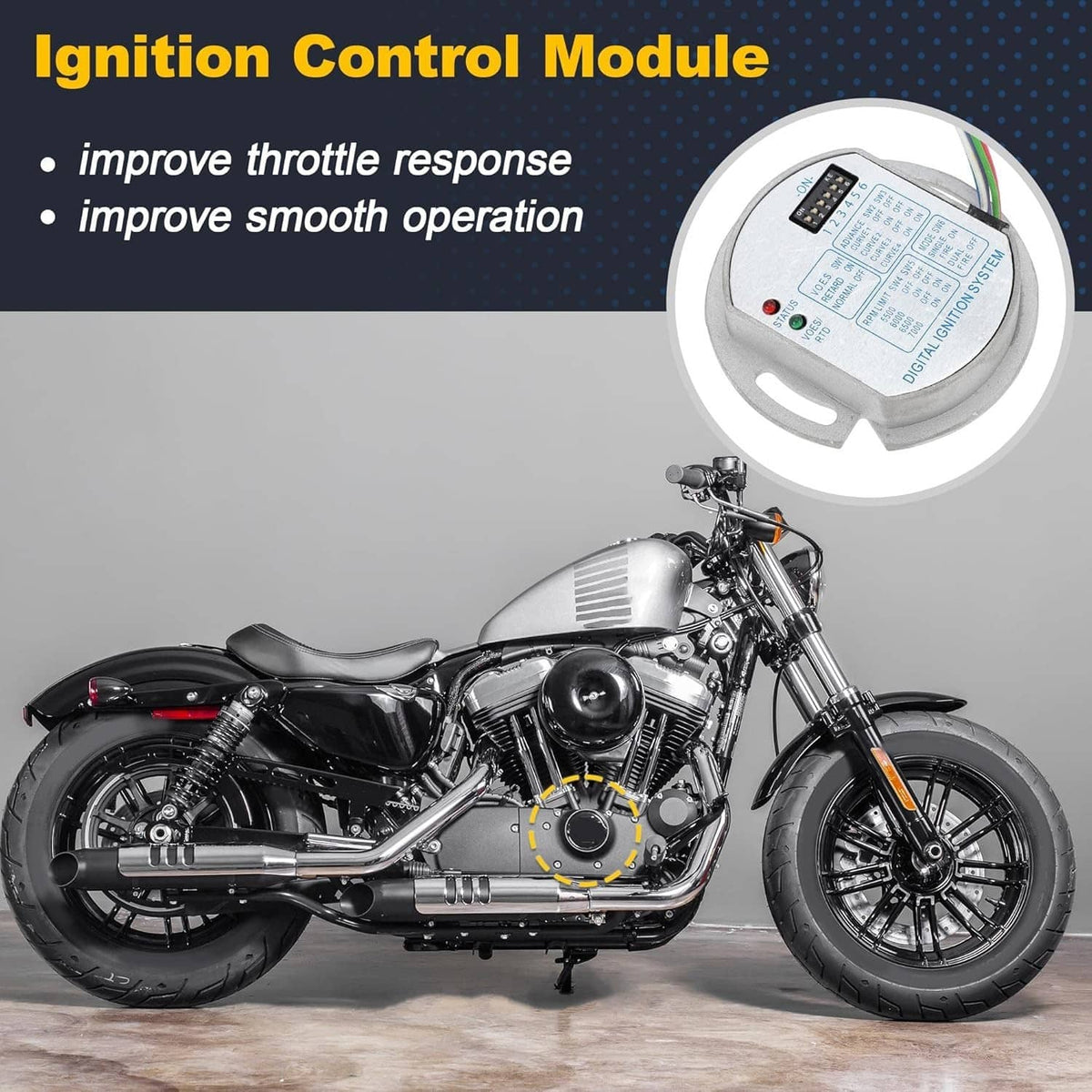 Solidspare For Harley Dyna Programmable Single Fire 53-644 Electronic Ignition Module