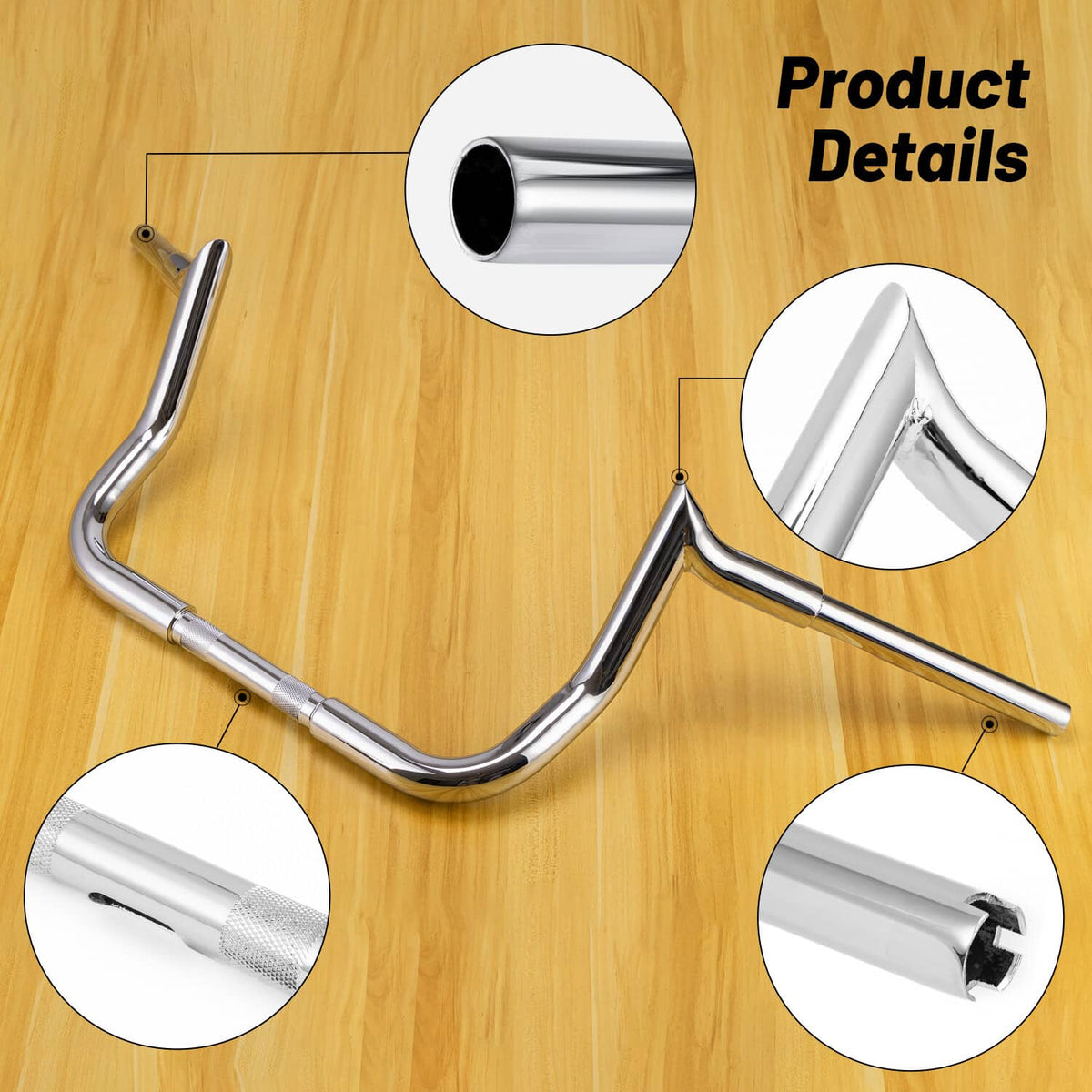 Solidspare 10" Rise Meathook Bagger Ape Handlebar for 86-24 Harley Touring FLH FLHX FLHTC