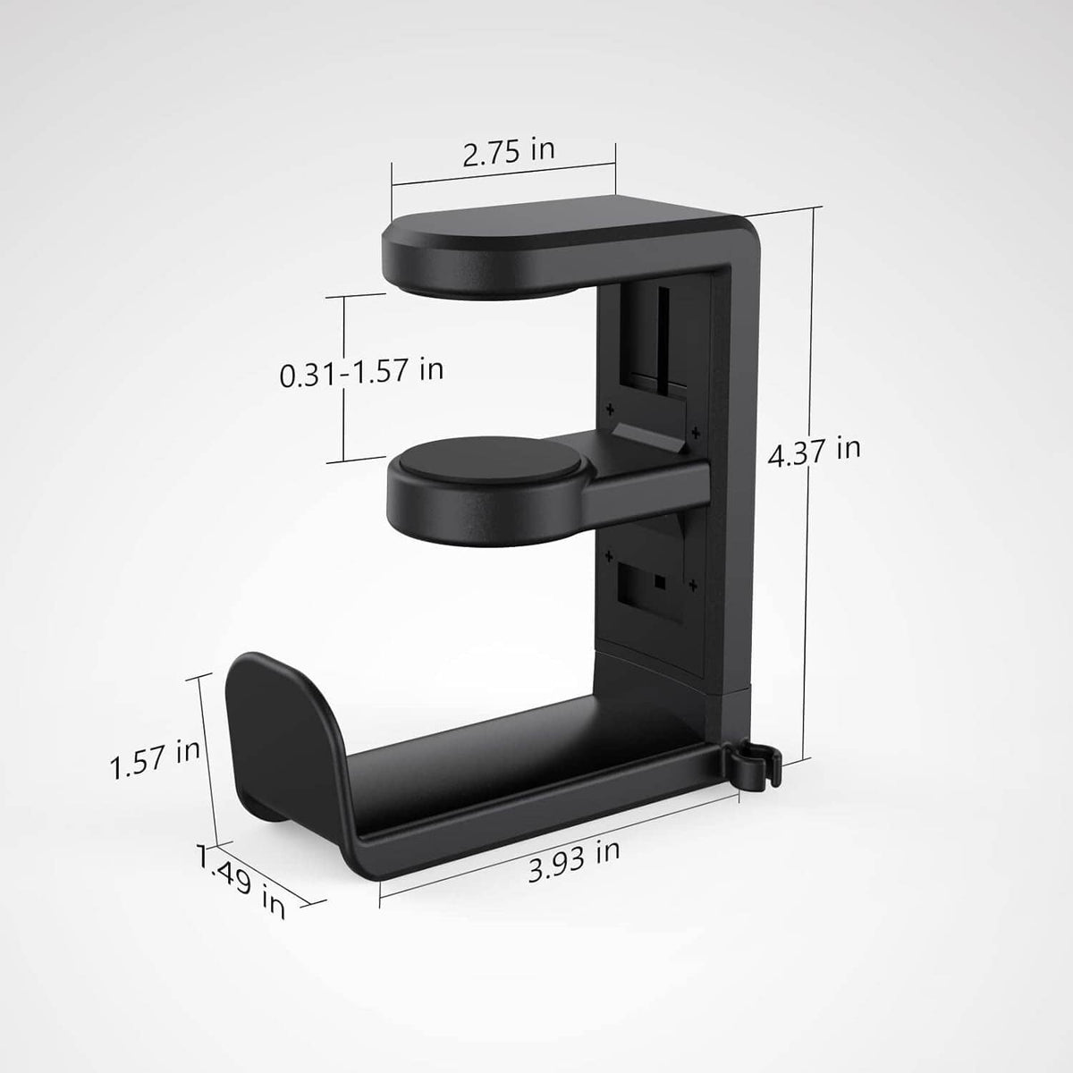 Solid Spare 360?? Gaming Headphone Hanger Display Stand Holder Hook Under Desk Headset Mount