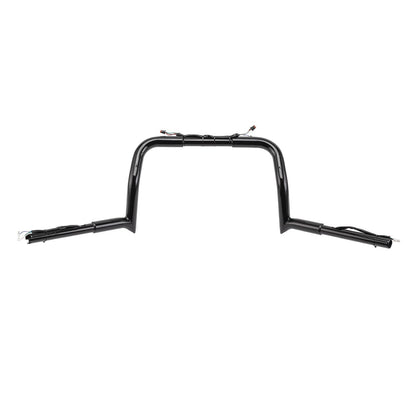 Solidspare Gloss Black 10" Pre-Wired Meathook Handlebar For 14+ Harley Electra Street Glide