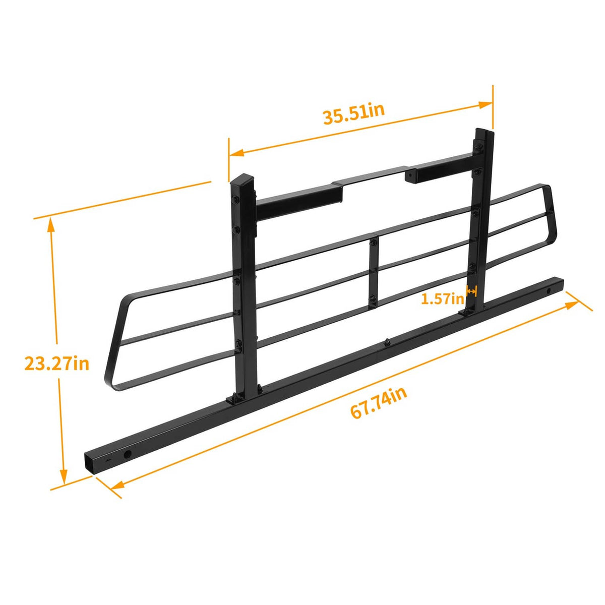 Solid Spare 68'' Headache Rack Cab Window Protector Frame Guard Fit Full-Size Pickup Truck