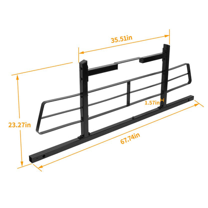 Solid Spare 68'' Headache Rack Cab Window Protector Frame Guard Fit Full-Size Pickup Truck