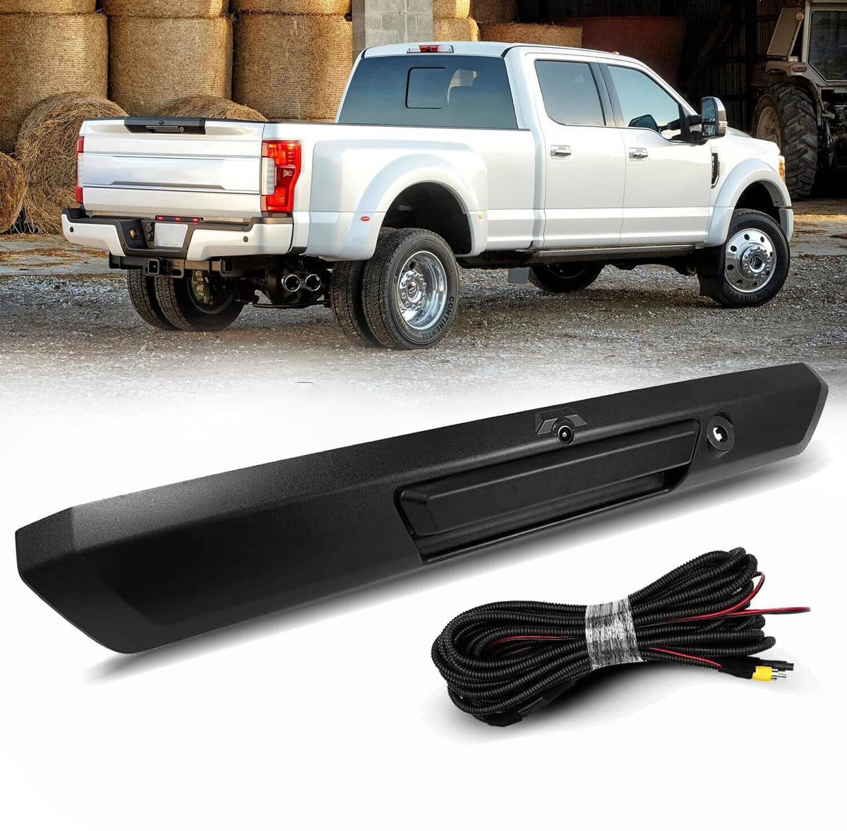 Solidspare Tailgate Handle with Rear View Backup Camera Fit for 2017 - 2022 Ford Super Duty
