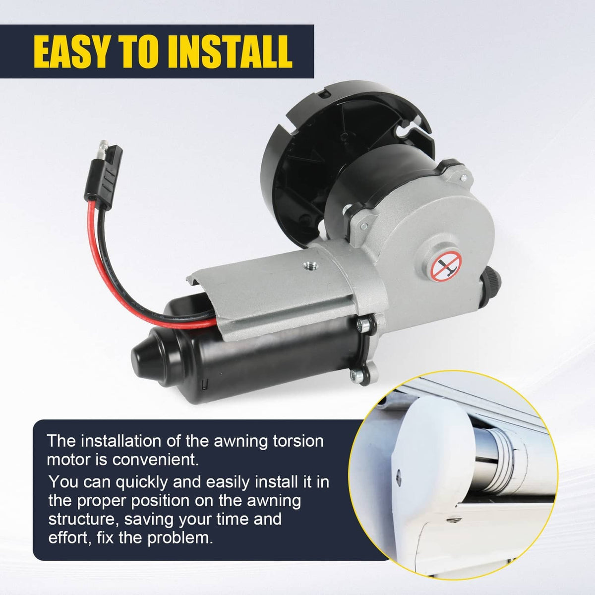 Solidspare Black 3317084.000U Motor Drive Fits Dometic 9200 Series RV Awning
