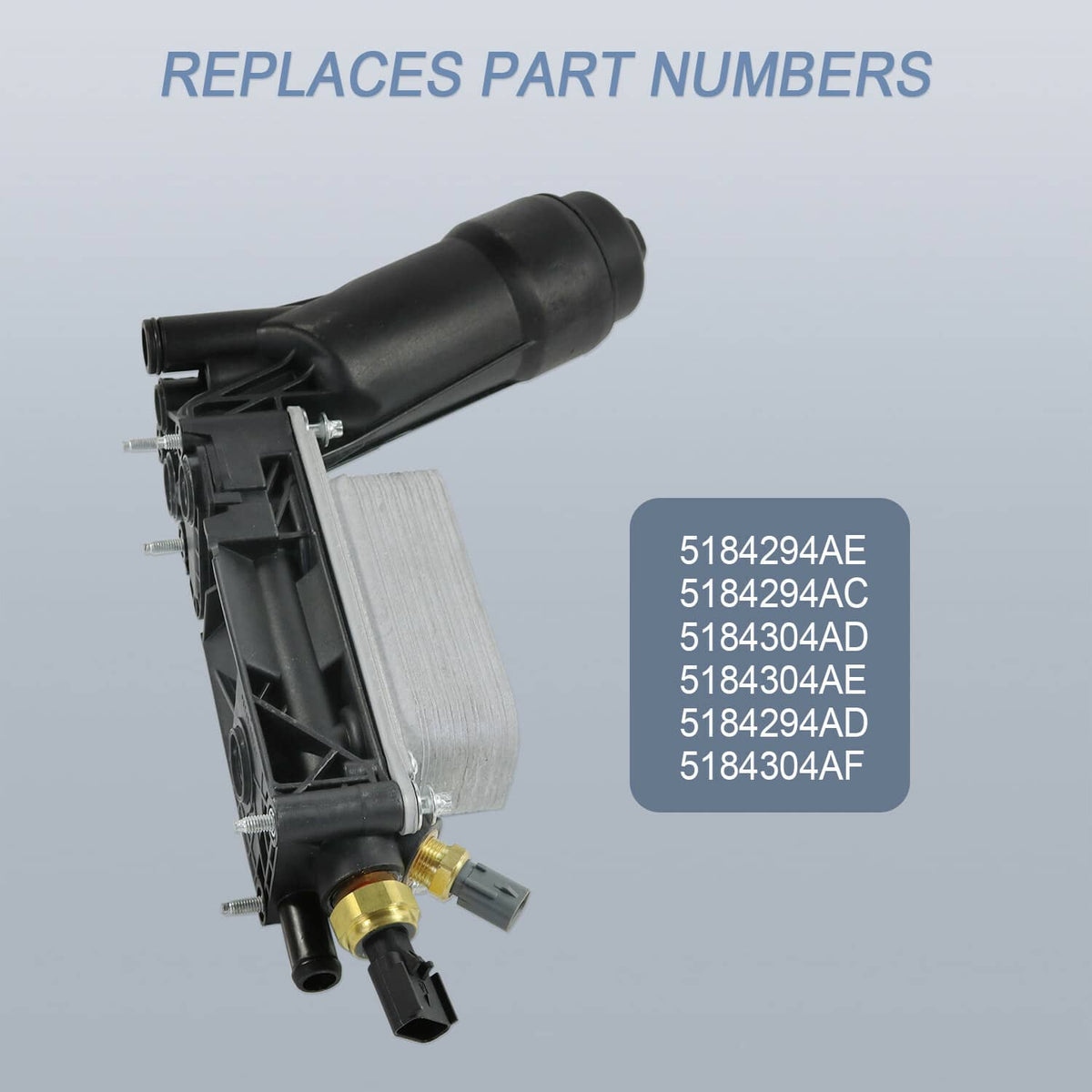 Solidspare Oil Filter Adapter Housing For 2011-13 Chrysler Dodge Jeep 3.6L V6 OE# 5184294AE