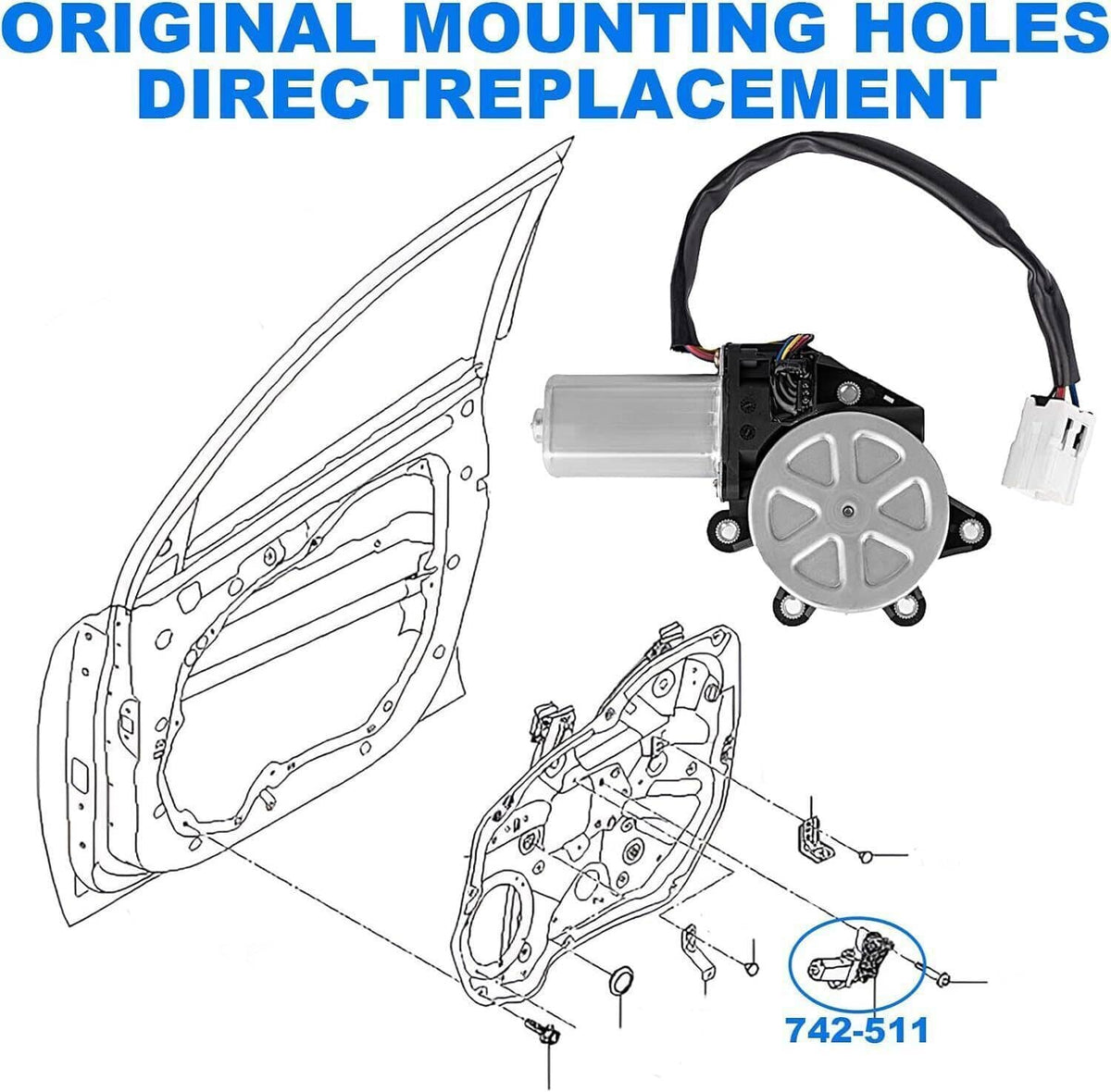 Solidspare Passengers Side Right Power Window Lift Motor For Infiniti G35 Coupe Nissan 350Z