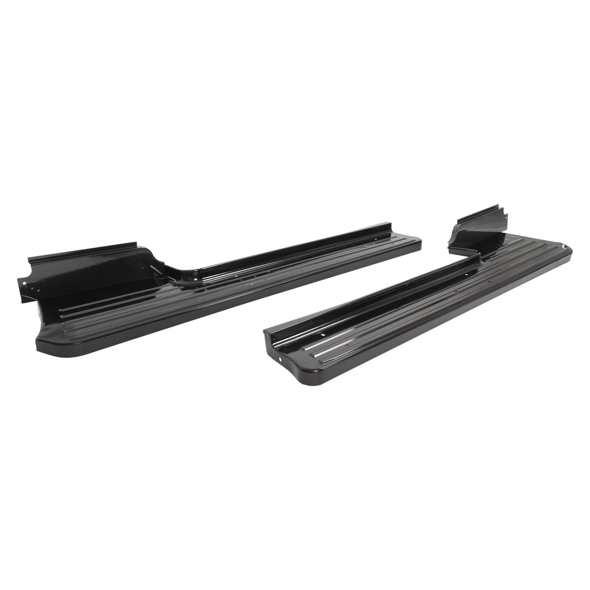 Solid Spare Black Steel Running Boards For 1953-1956 Ford F-100 F100 Pickup Truck Short Bed