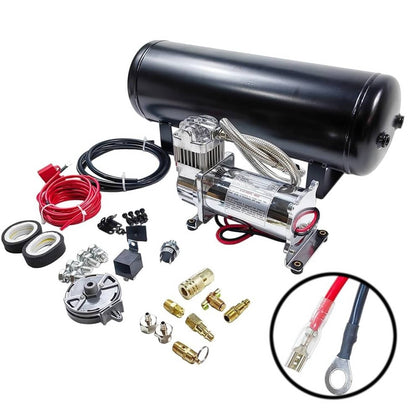 Solidspare Medium Duty Onboard Air System 150 PSI Compressor 12V+2.5 Gallon Train/Air Horn