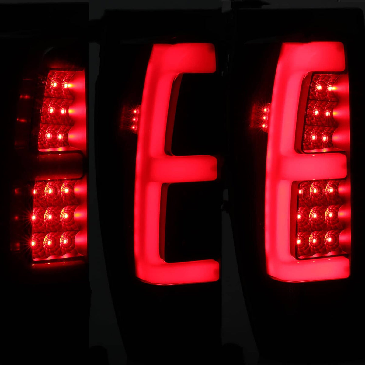Solid Spare Black Smoke For 02-06 Chevy Avalanche 1500 2500 LED Tube Tail Lights Brake Lamps