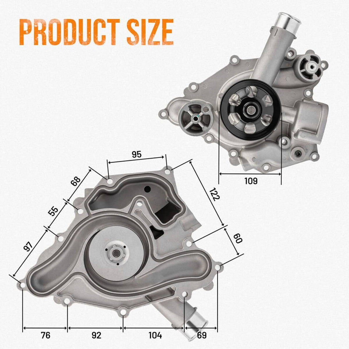 Solidspare 5038668AA Engine Water Pump for 2011-18 Chrysler 300 Jeep Grand Cherokee Charger
