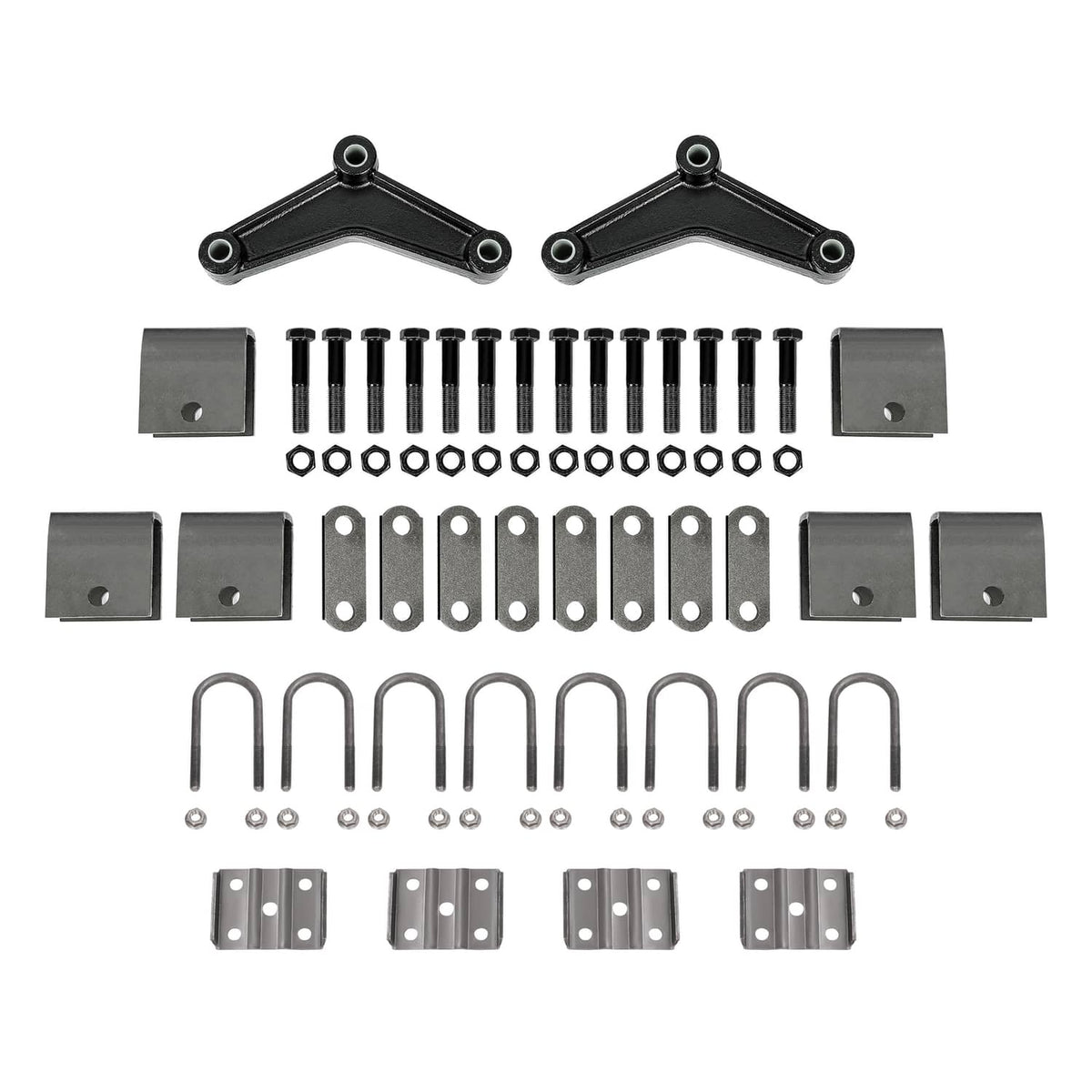 Solidspare Tandem Trailer Axle Suspension Kit U-bolt Hanger Kit 4 Leaf Springs Equalizer