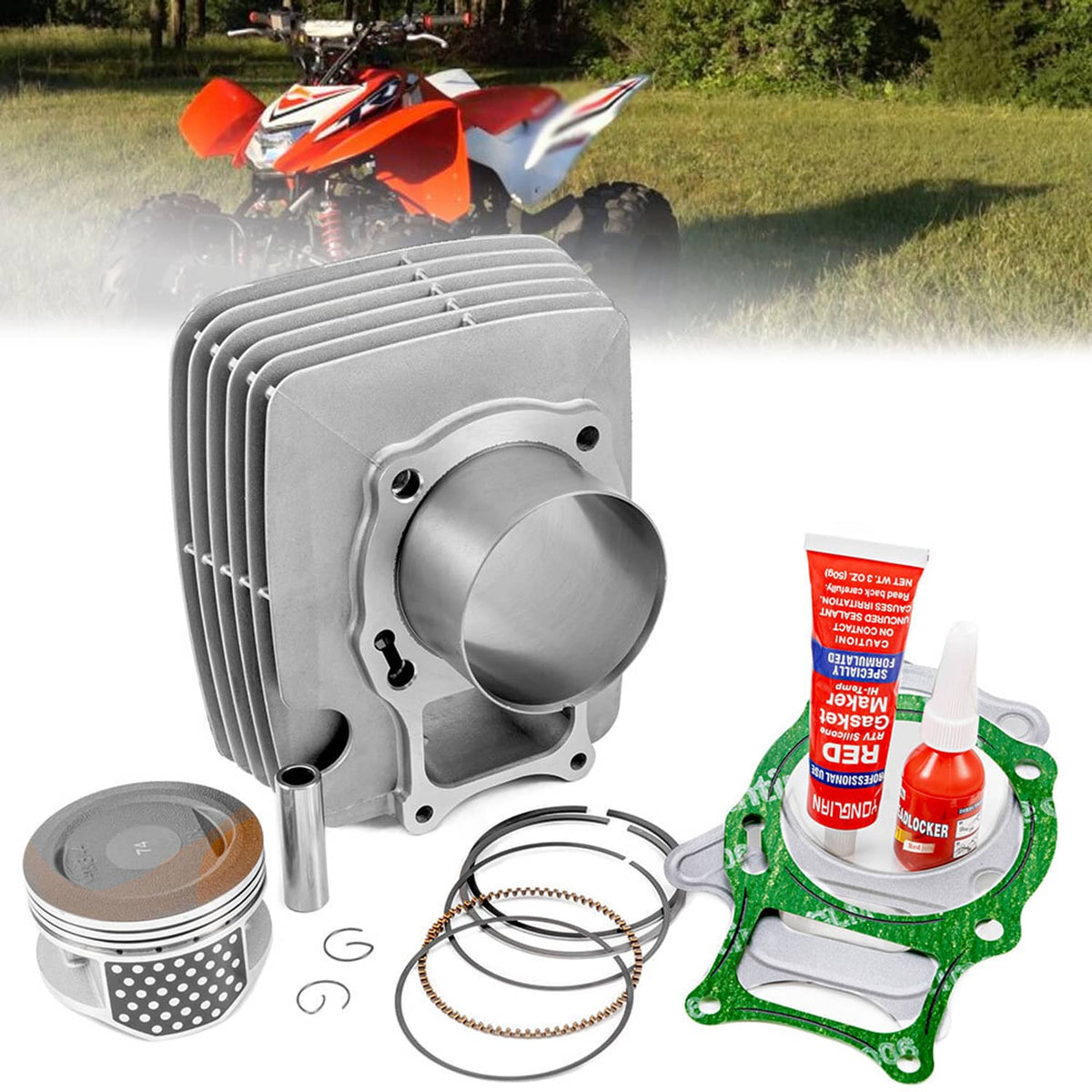 Solidspare 253.2cc Top End Kit w/ Cylinder For Honda Recon 250 TRX250TE TRX250TM TRX250
