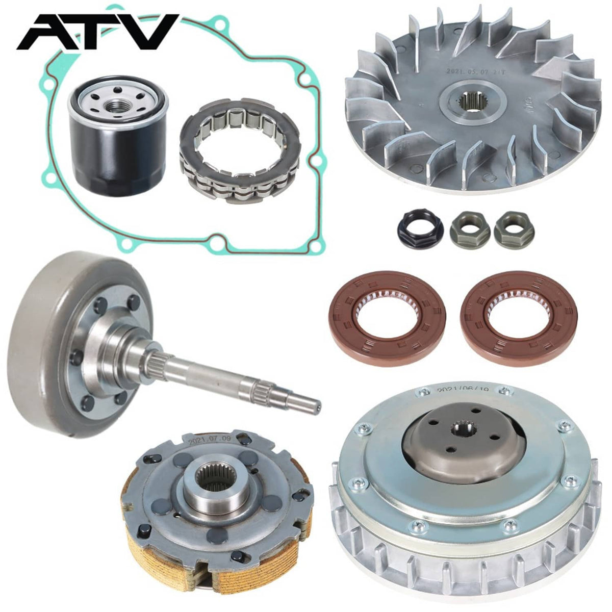 Solidspare Primary Drive Clutch Housing Gasket Shoe Bearing Seal Kit For HiSUN UTV 500 700