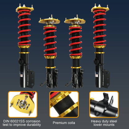 Solidspare 4PCS Coilovers Struts Suspension For 88-99 Toyota Corolla E100 AE101 Adj Height