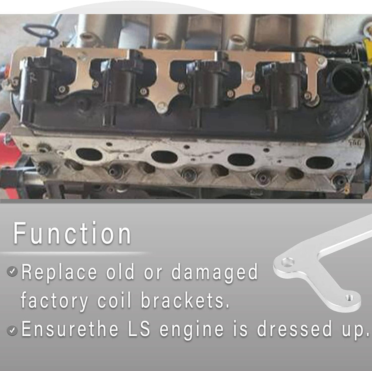 Solid Spare LS Truck Side Bolt Coil Bracket Engine Ignition Mount Valve Cover D585 19005218