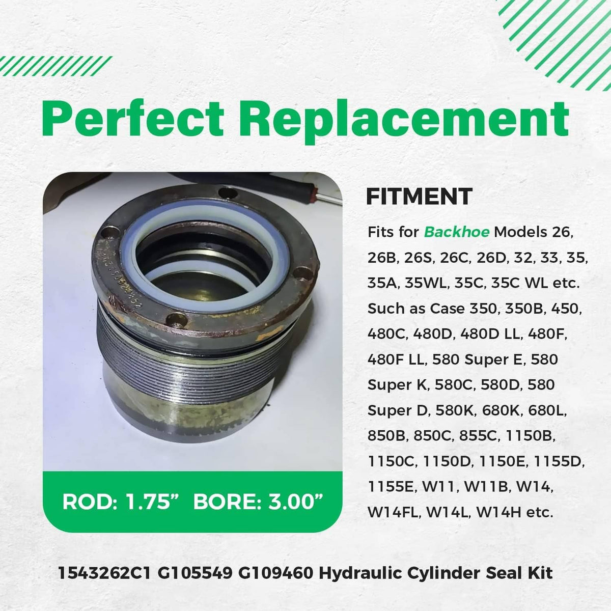 Solidspare G105549 G109460 1543262C1 Hydraulic Cylinder Seal Kit For Case 350 450 480C 580