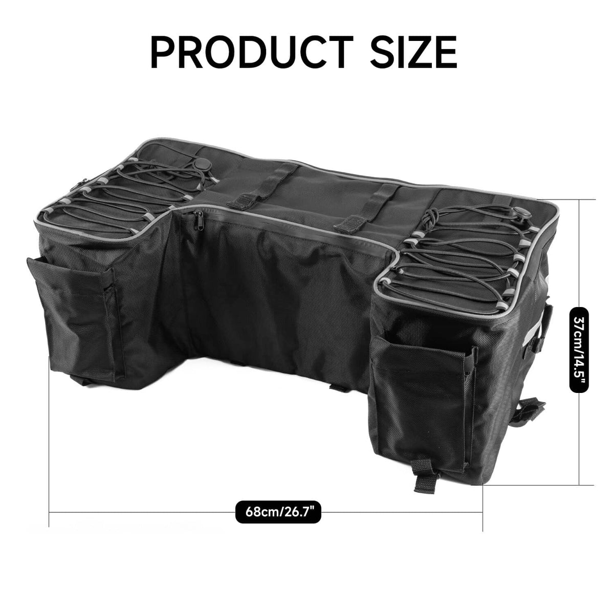 Solidspare Upgrade Rear Rack Back Seat Storage Bag Pack Bag W/Cushion Pad For Sportsman ATV