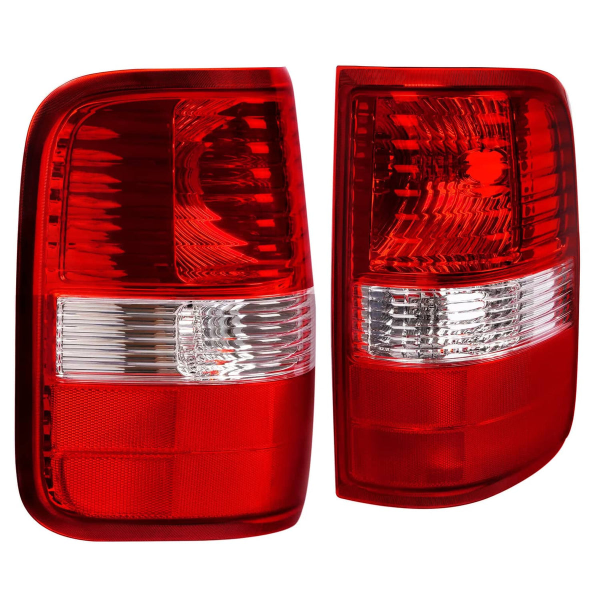 Solid Spare New Red Lens Tail Light Set For Ford F-150 2004-2008 Driver and Passenger Side
