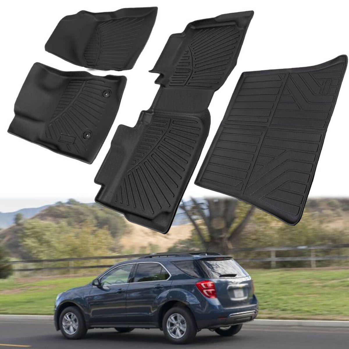 Solidspare Full Set Floor Mats w/ Cargo Liner for GMC Terrain Chevrolet Equinox 2012-2017