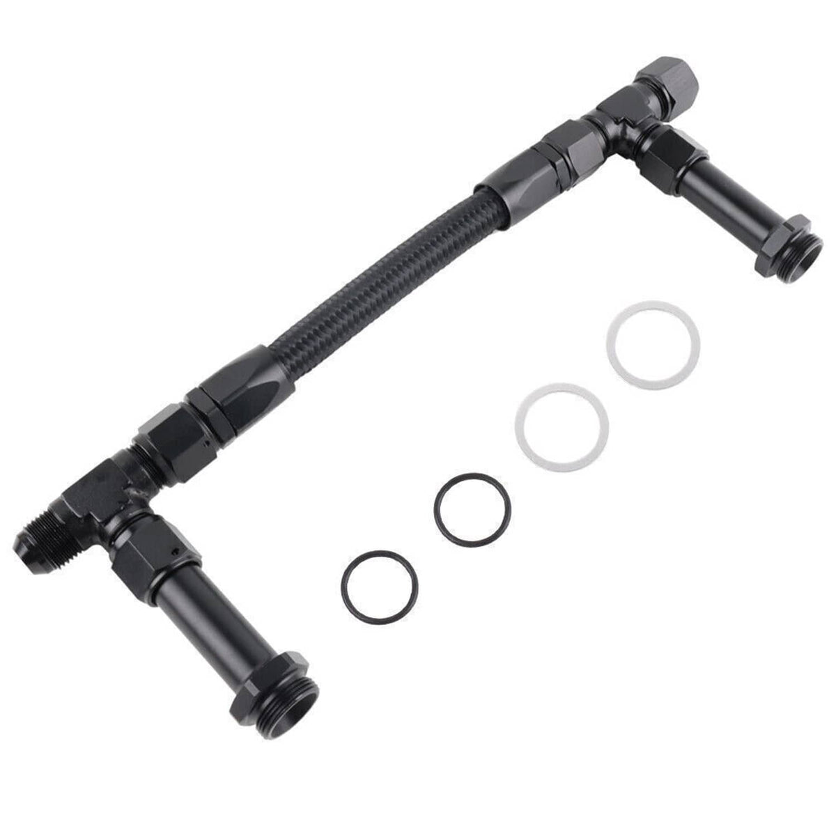 Solidspare AN8 Dual Feed Carb Fuel Line Braided Fuel Line Kit For Holley 4150 Carburetor