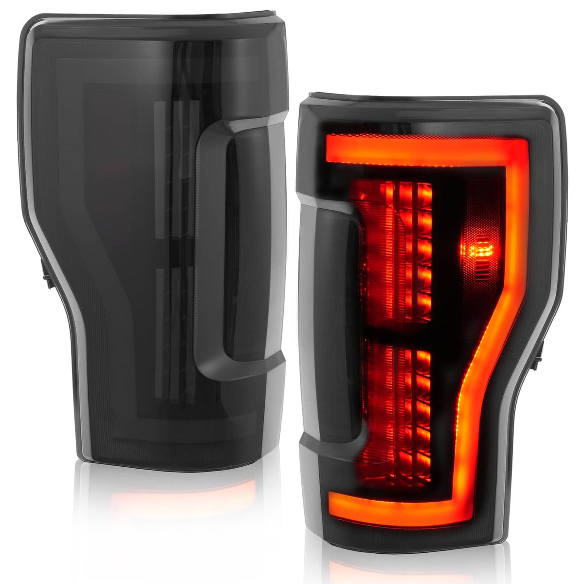 Solid Spare Smoke LED Tail Lights Lamps Pair For Ford F250 F350 F450 SD Super Duty 2017-2019