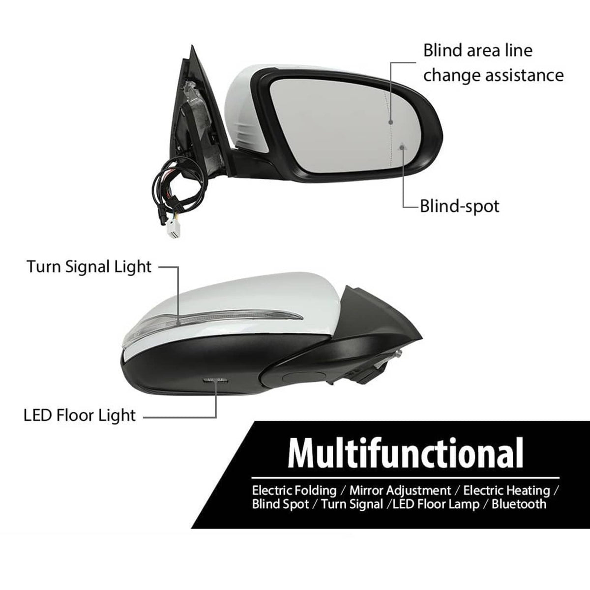 Solidspare New Right Side Mirror Heated Blind Spot For 2016-2021 GLC Class GLC300 Mercedes