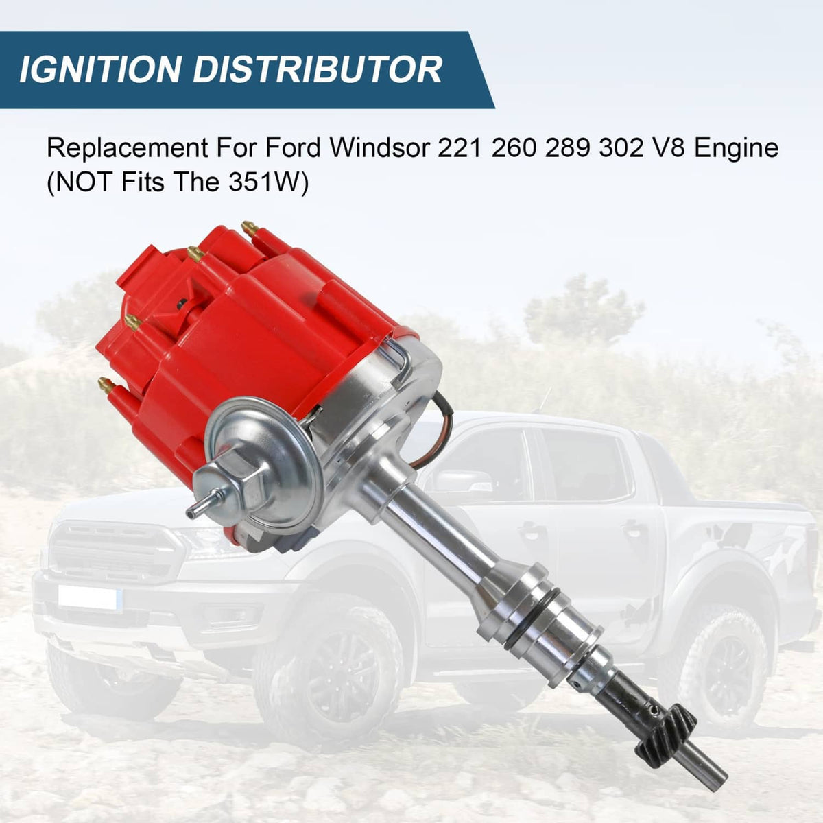 Solidspare HEI Ignition Distributor Fit For SBF Ford Small Block 260 289 302 w/ 65K Coil