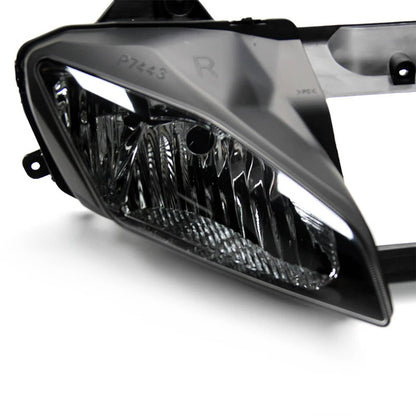 Solidspare Black Headlight Assembly W/ Upper Stay Fairing Bracket For Yamaha YZFR6 2008-16