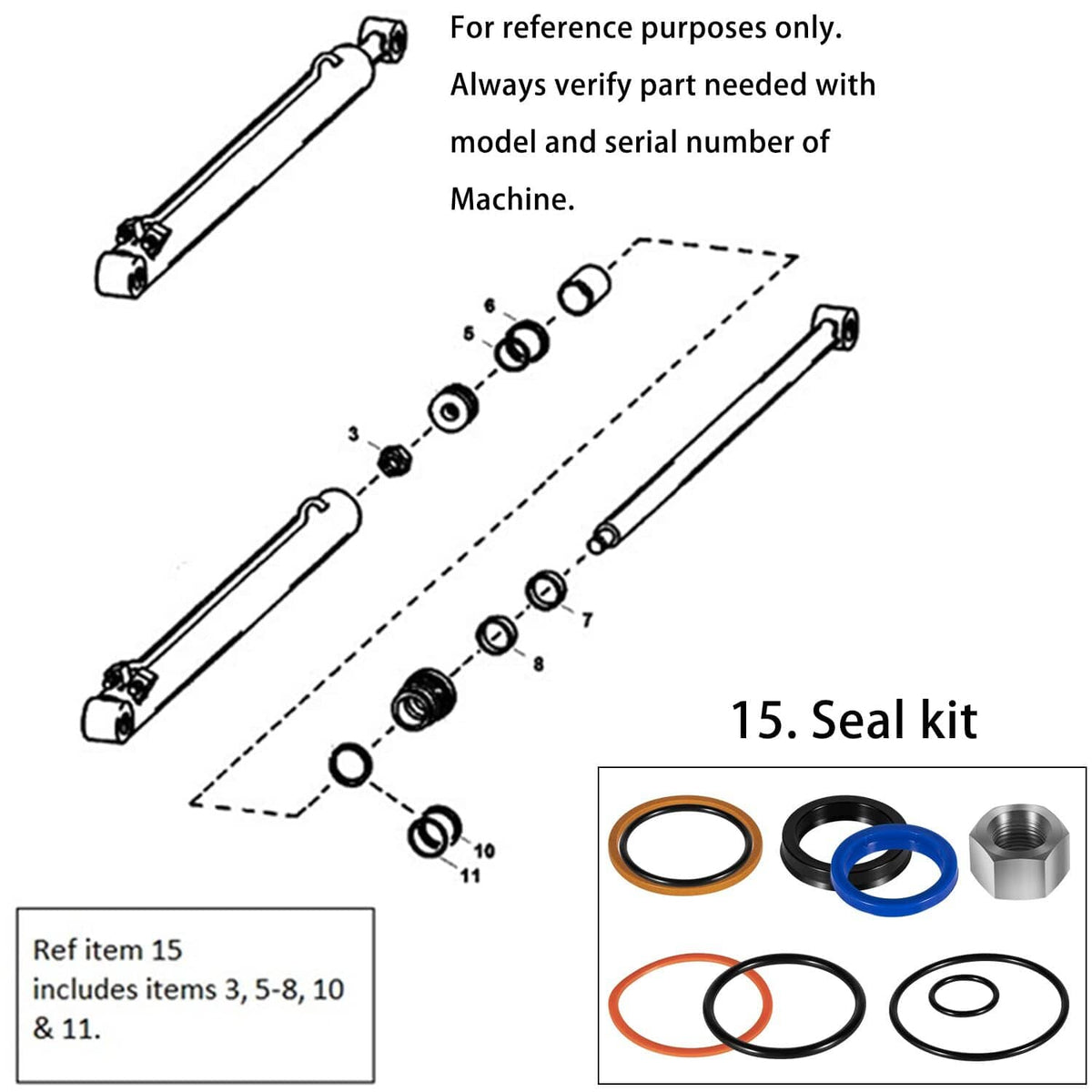 Solid Spare 6803329 Hydraulic Lift Cylinder Seals Kit for Bobcat 444 500 520 642 643 742 743