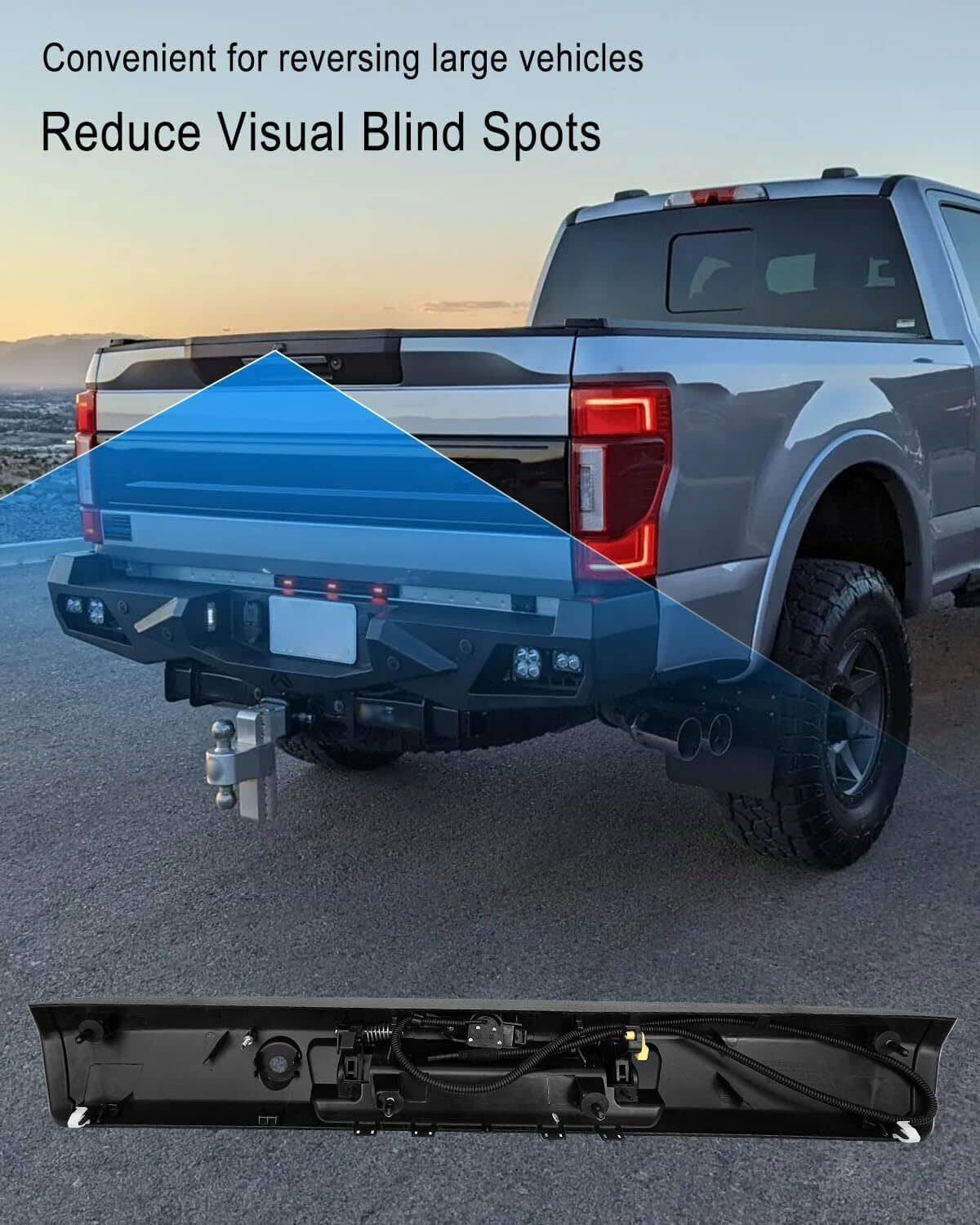 Solidspare Tailgate Handle w/ Rear View Backup Camera Fit for 2017-2022 Ford Super Duty