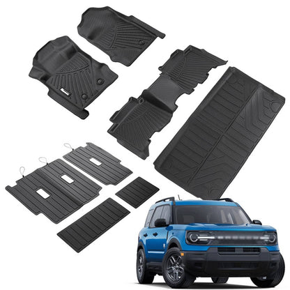 Solidspare For 21-26 Ford Bronco 4 Door Floor Mat Cargo Mat Trunk Liner Back Seat Full Set
