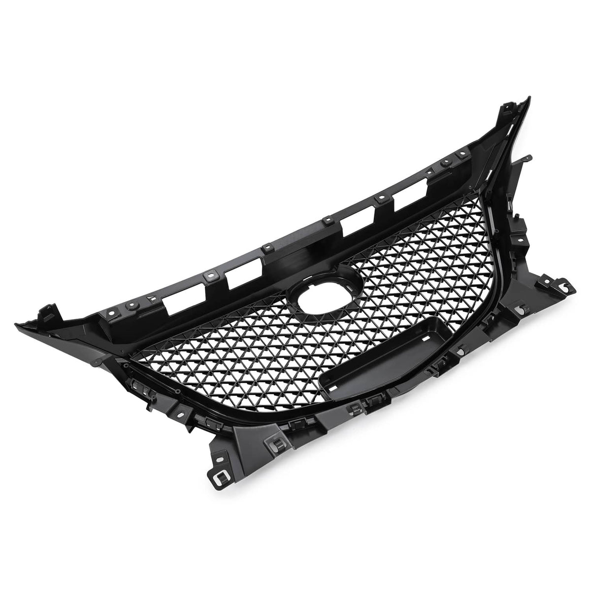 Solid Spare For Mazda 3 Axela 2014-2016 15 Honeycomb Upper Grille Bumper Assembly Set Black