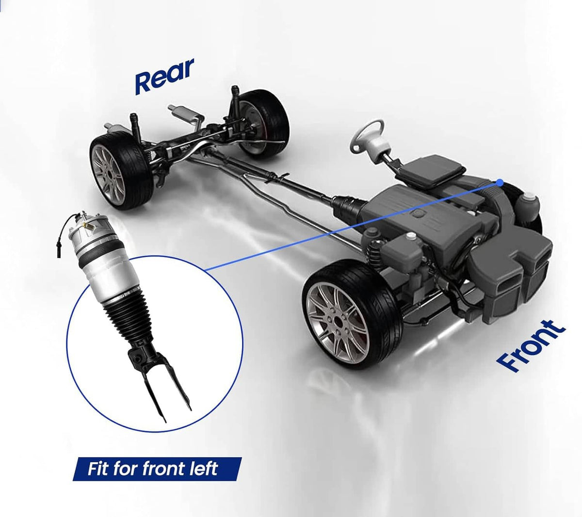 Solidspare 2xFront Left Right Air Suspension Shock Struts For 2011-2018 Porsche Cayenne 92A