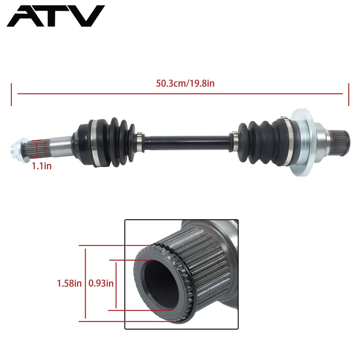 Solidspare Rear Right CV Axles Drive Shaft For Yamaha Grizzly 660 5KM-2530T-13-00 2003-2008