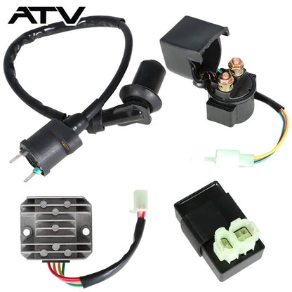 Solidspare Generic Electric set Ignition coil cdi relay regulator for 50-150cc GY6 Go Kart