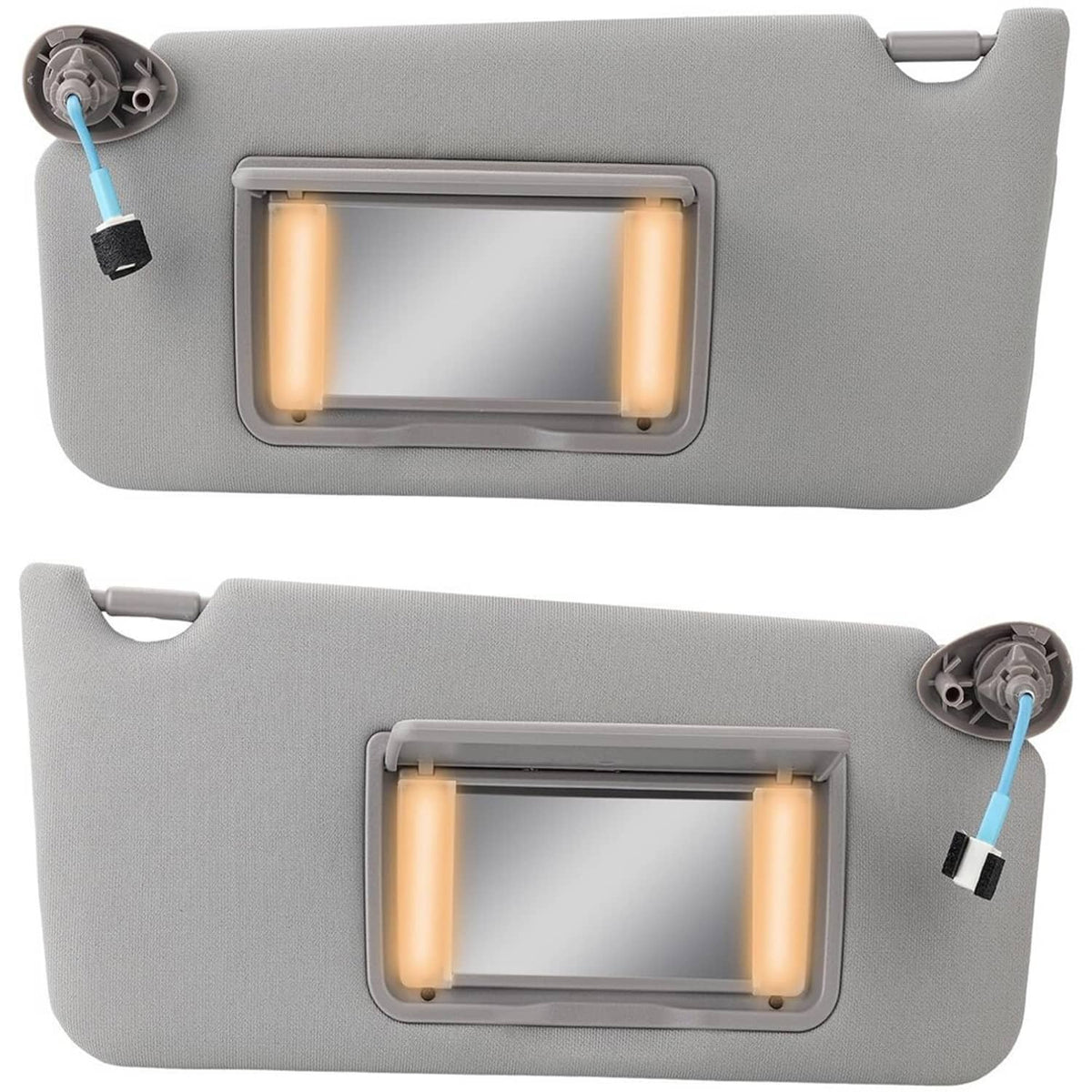 Solidspare Pair Gray Sun Visor w/ Light & Mirror For 2008-2017 Honda Accord 83280-TA5-A51ZA