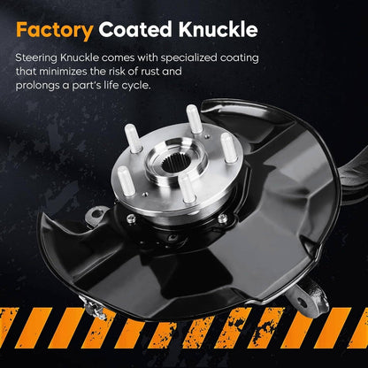 Solidspare Front Steering Knuckles & Wheel Hub Bearings for 2009 2010-2012 Honda Accord TSX