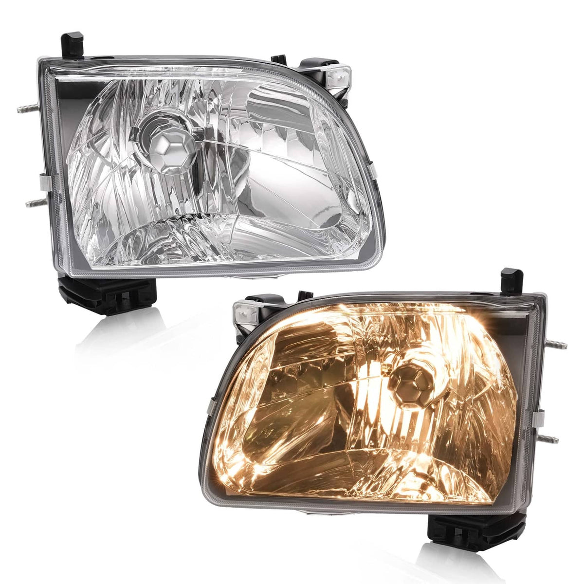 Solid Spare For Toyota Tacoma 2001 02 03 2004 Headlights Headlamps w/Bulb Driver & Passenger