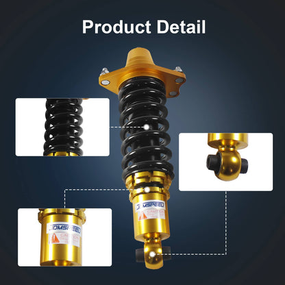 Solidspare Full Coilover Struts Coils Shocks Suspension Kit For 05-10 Scion tC Adj. Height