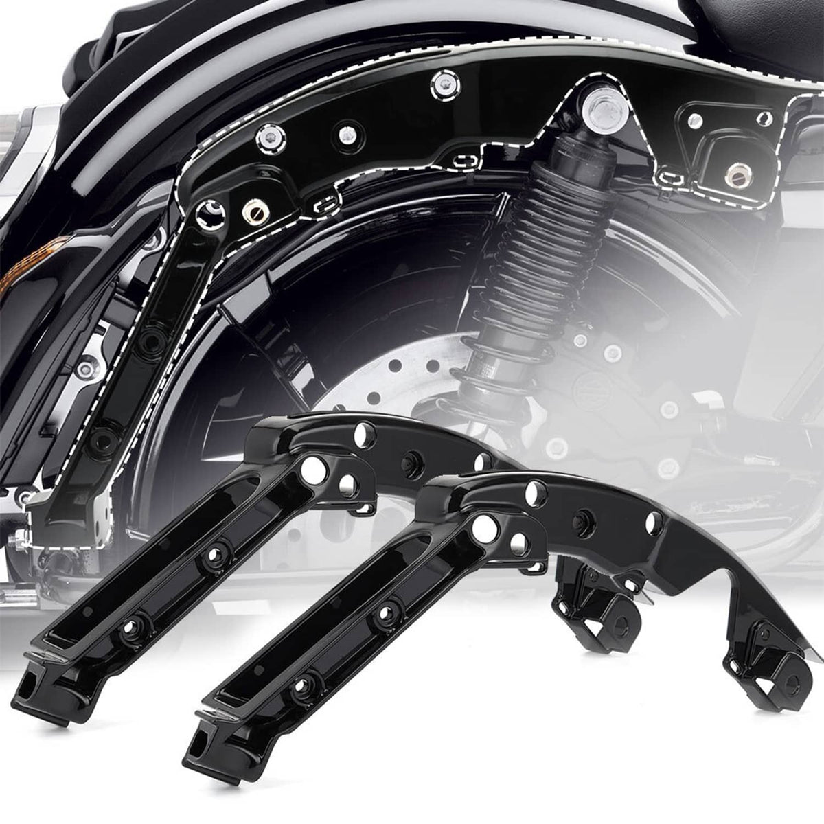 Solidspare Rear LH&RH Fender Support Bracket For Harley Touring CVO Road Glide 2014-2024
