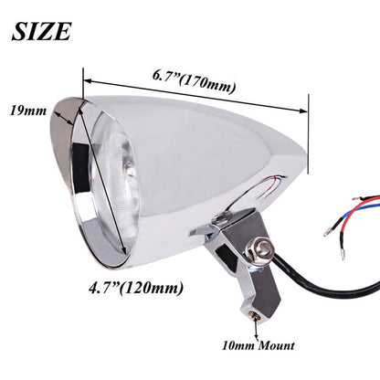 Solidspare Motorcycle Bullet Headlight For Harley Dyna Sportster XL Softail Bobber Chopper
