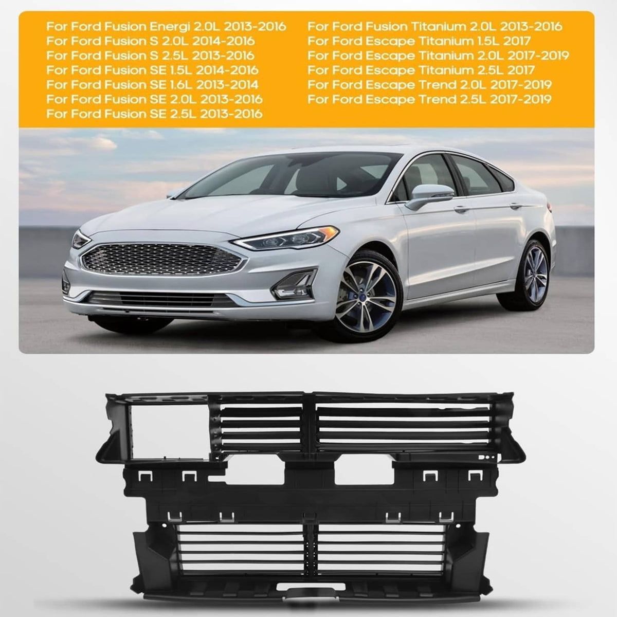 Solidspare Active Grille Shutter Radiator w/ Motor for 2013-2016 Ford Fusion Assy DS7Z8475B
