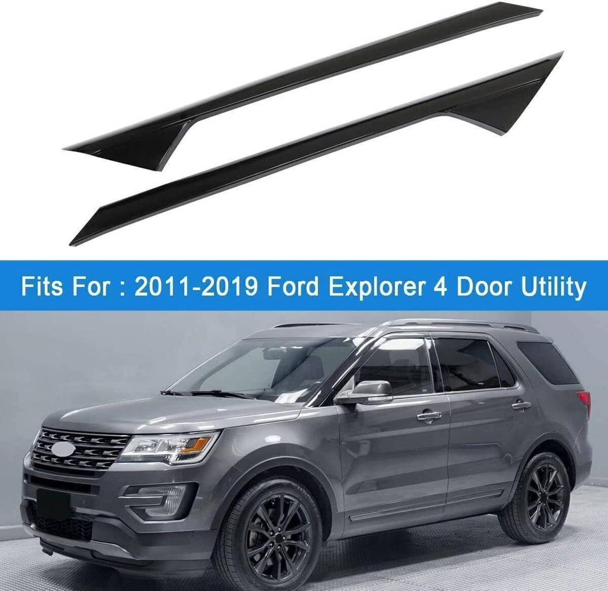 Solidspare Left Side Windshield A-Pillar Molding INNER OUTER Trim for 2011-19 Ford Explorer