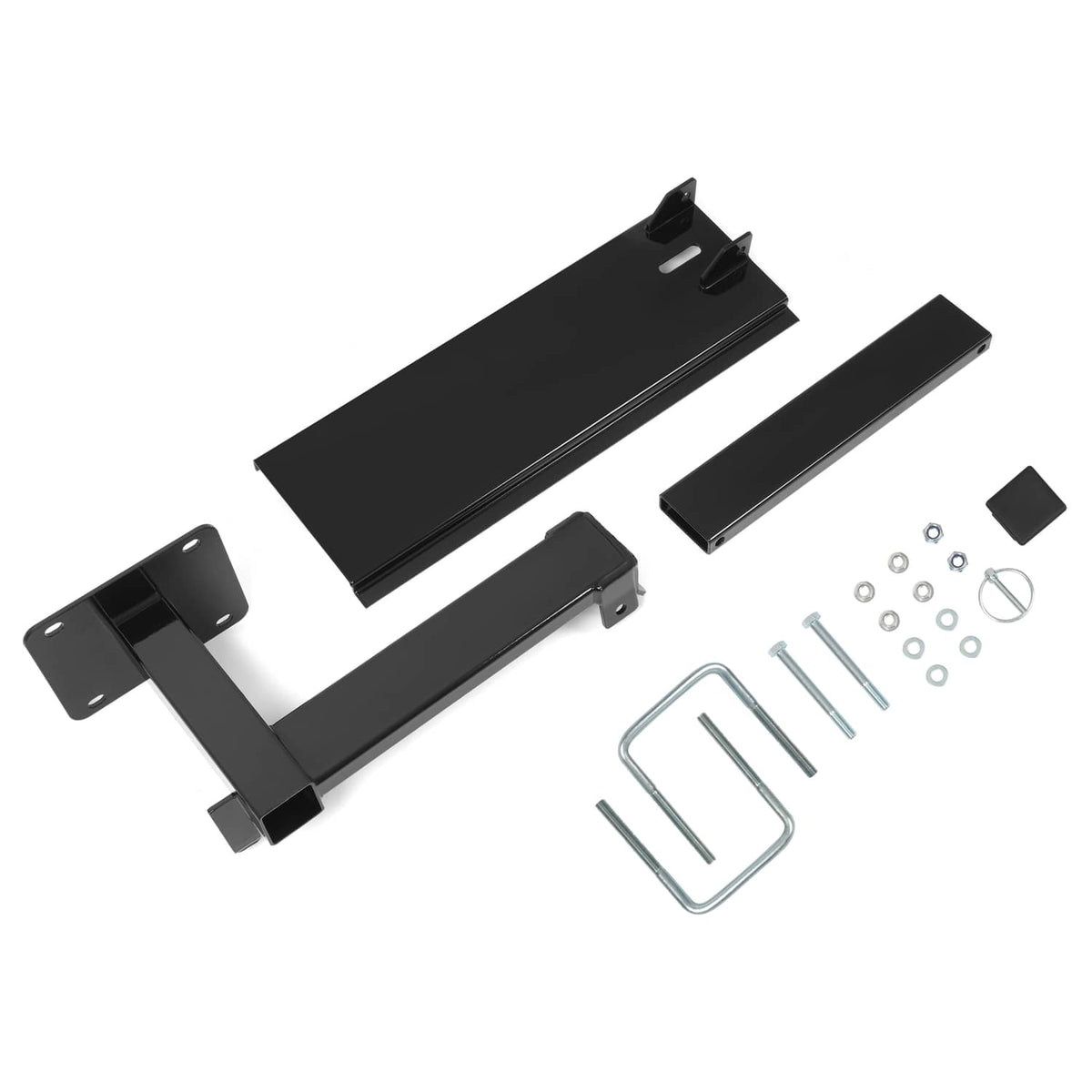 Solidspare Universal  Powder Coated Black Bumper-Mounted Swing Arm Assembly For Grilling
