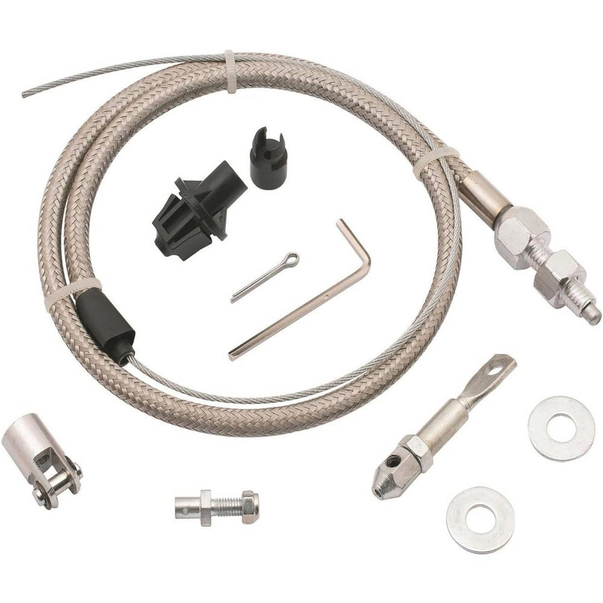 Solidspare Universal Street Hot Rod Aluminum Gas Pedal & 24" SS Throttle Cable & Spring Kit