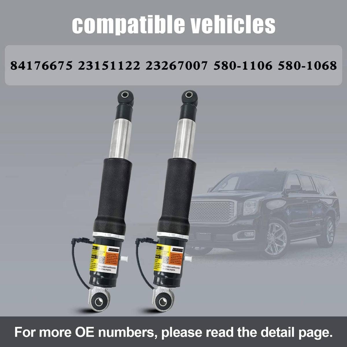 Solidspare Pair Rear Air Shock Absorbers MagneRide for Escalade Suburban Tahoe Yukon 15-20